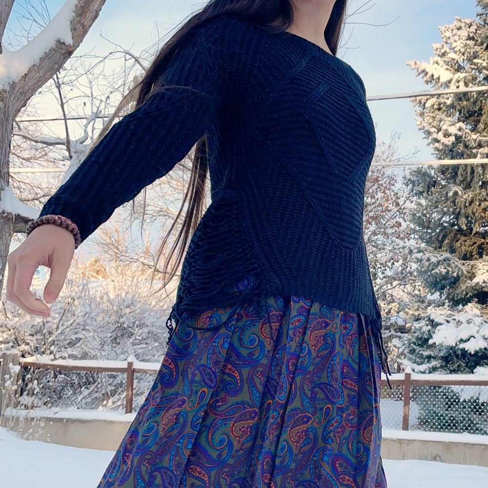 Ro & De Side Fringe Sweater
